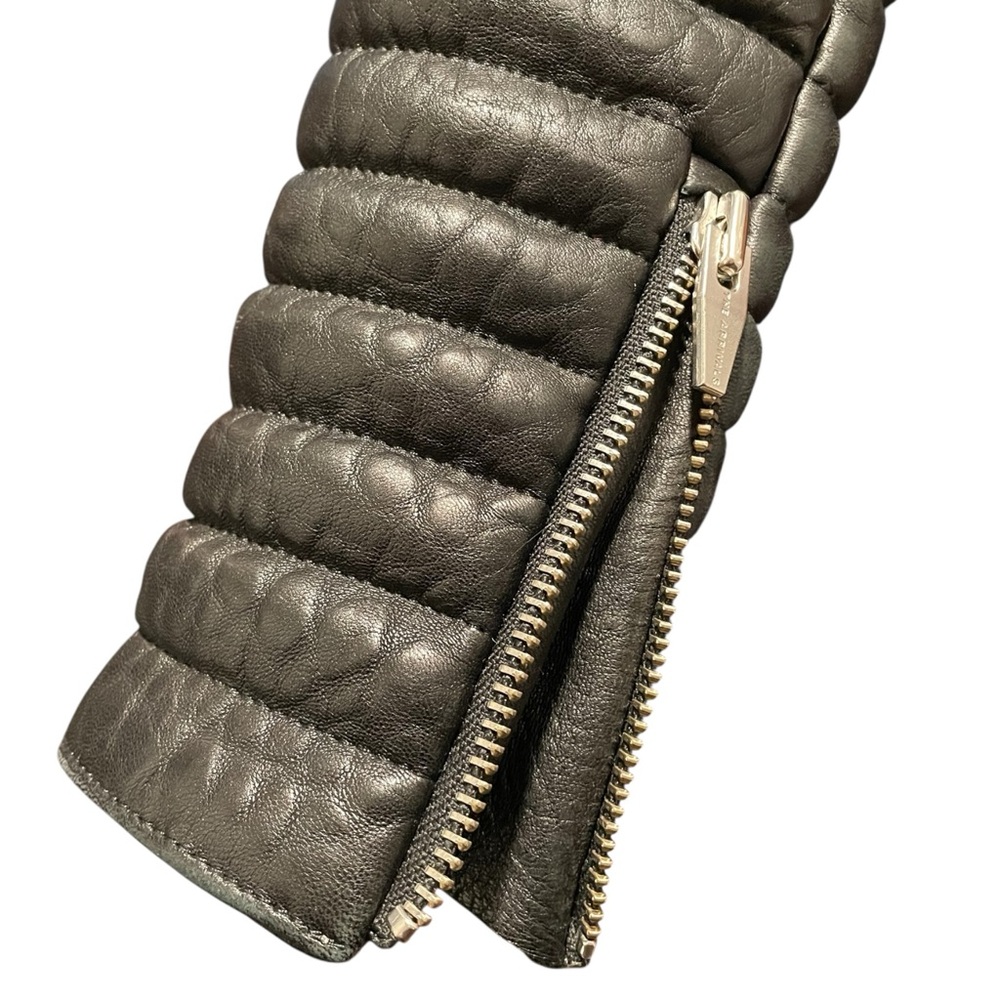 THE ARRIVALS Rainier Pebbled
Lamb Leather Jacket w/ Removable Fur Collar, XS - Picture 6 of 16